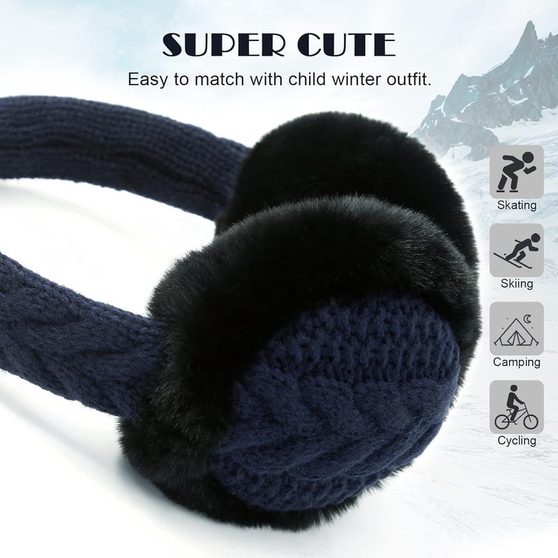 POXIMI Store Baby Warm Earmuffs Kid Magic Gloves Girl Soft Plush Ear Muffs Toddler Knit Mittens for Boy Winter Ear Warmer Set - Image 4
